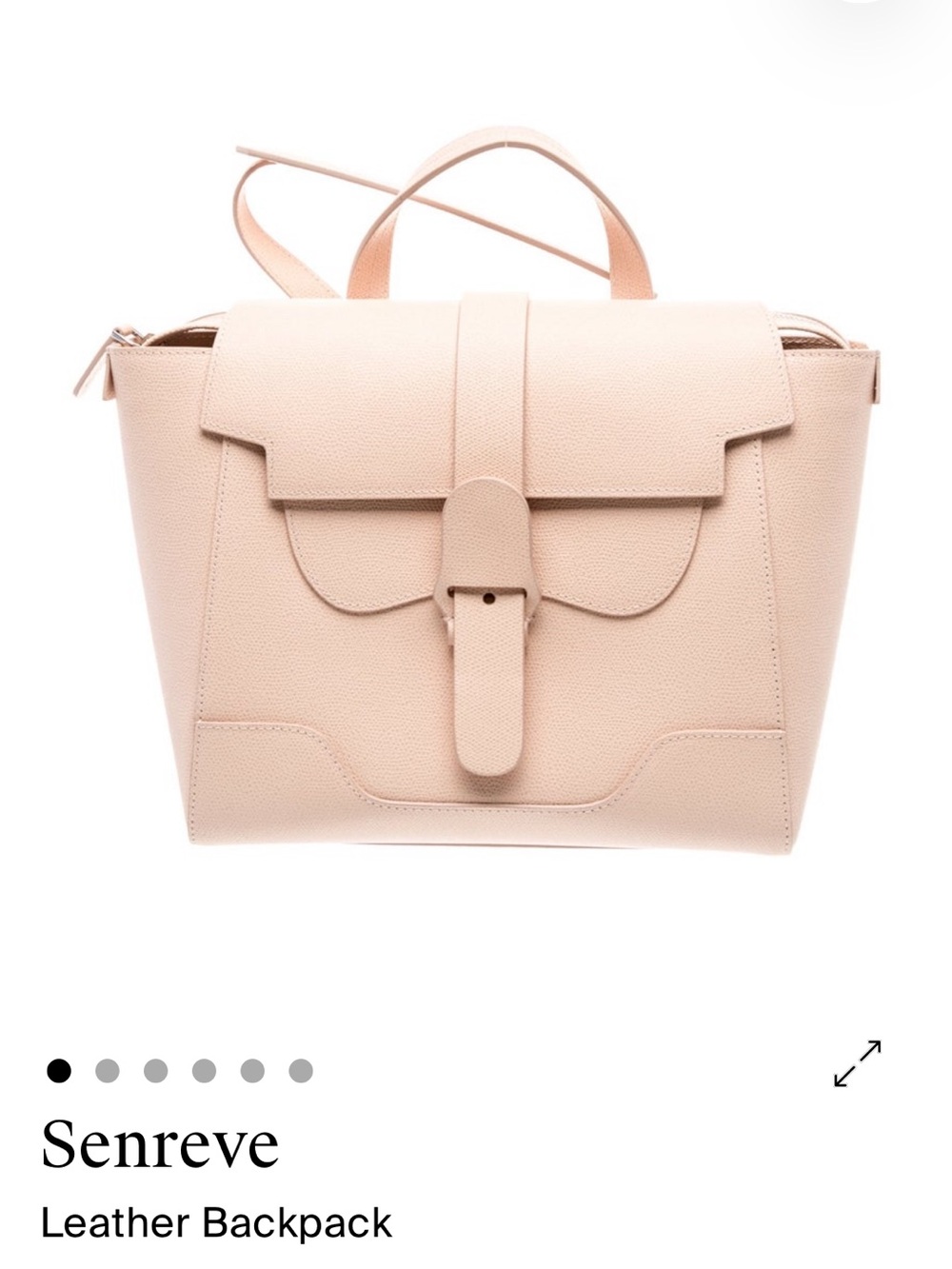 Senreve Blush Pink Pebbled Leather Backpack